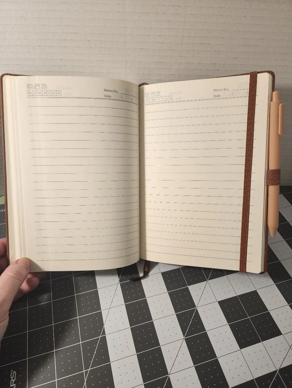 Brown Holiday Notebook with Pink & Silver Accents